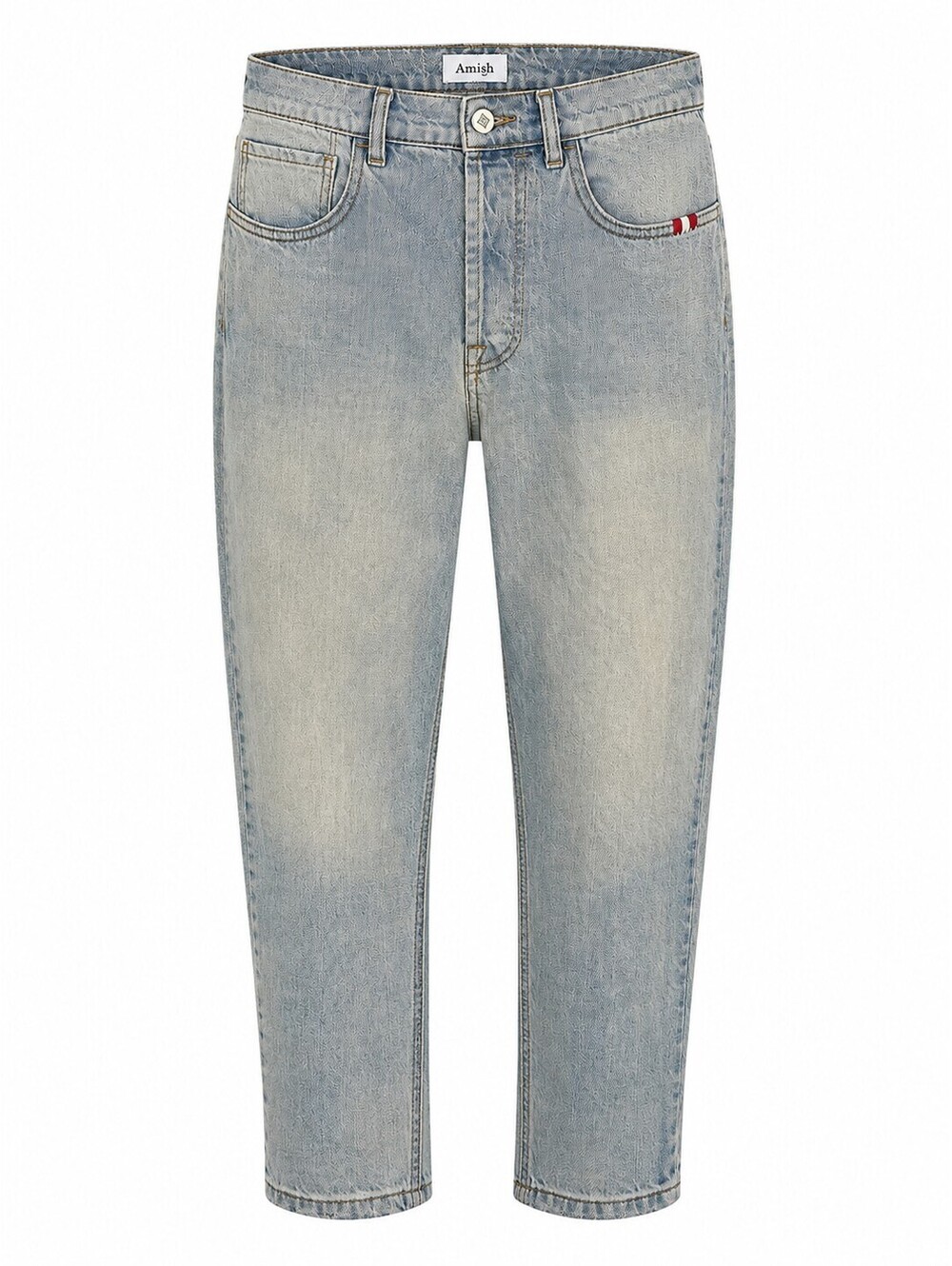 Italian Designer Grunge Streetwear Distressed Light Wash Jeans Mens 30 Raw Hem